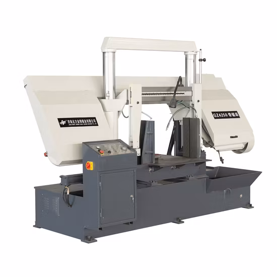 Machine à scier à ruban de coupe en métal à double colonne horizontale semi-automatique 500mm